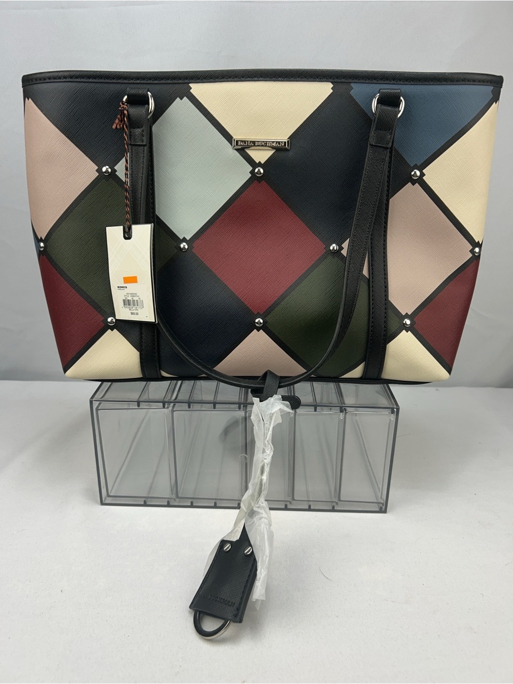 Dana Buchman Multicolor Diamond Patchwork Tote